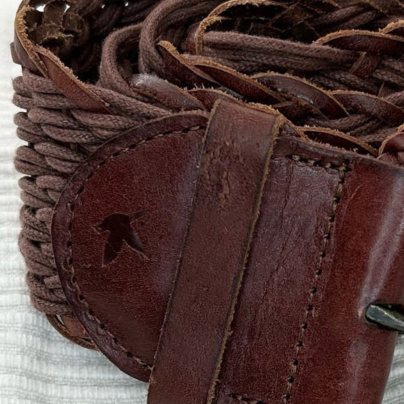 Aerie Boho Brown Leather Braided Belt - Picture 9 of 9